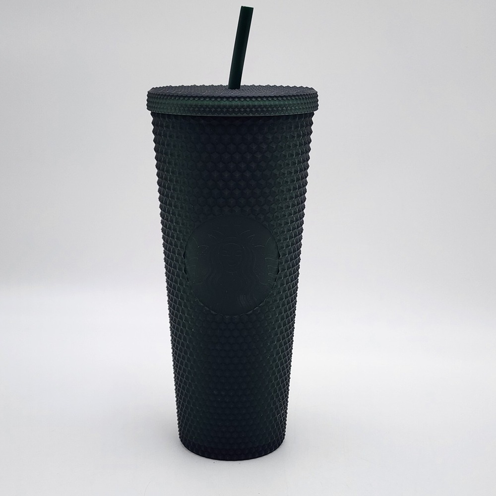 Starbucks‎ 2022 Studded Matte Dark Green 24 oz Tumbler Cold Cup Venti NWOT